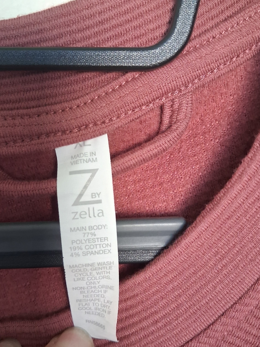 Z by Zella Oversized Boxy Ribbed Crewneck Sweater in Mauve Rose - Picture 2 of 4